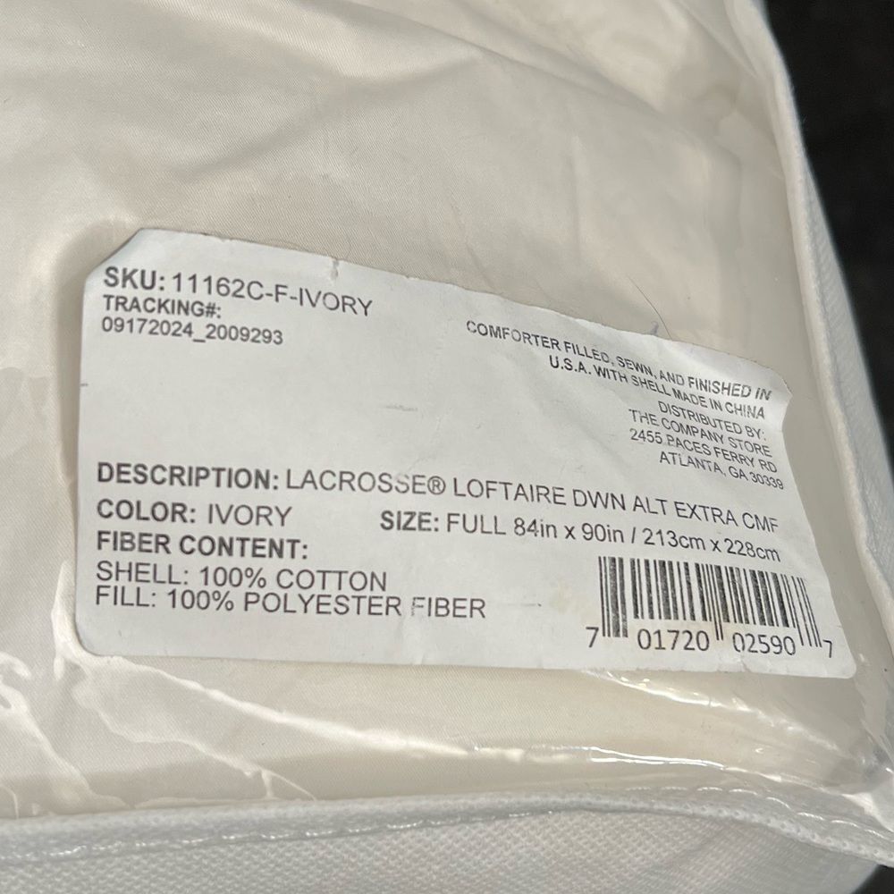 The Company Store LoftAIRE™ Down Alt Extra Comforter in Ivory, Full Size, New! - Picture 5 of 14